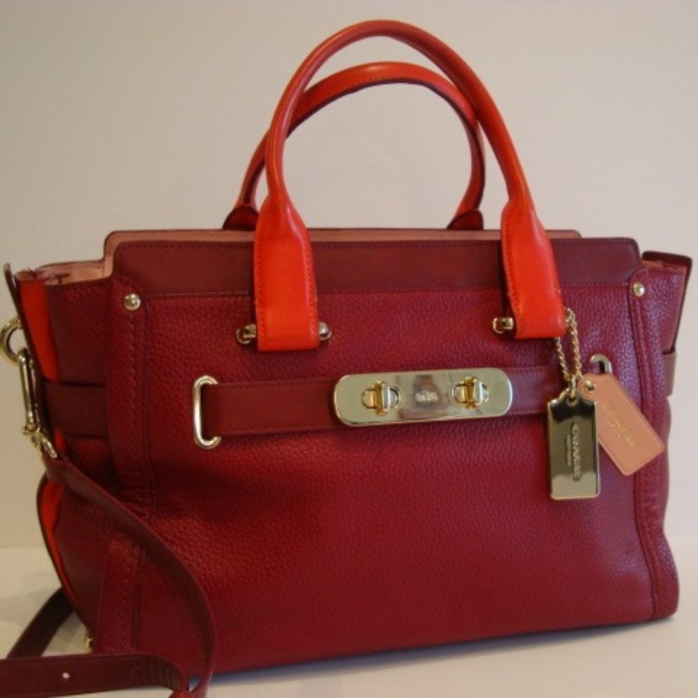 Coach Swagger 27 Red Crossbody Satchel Bag